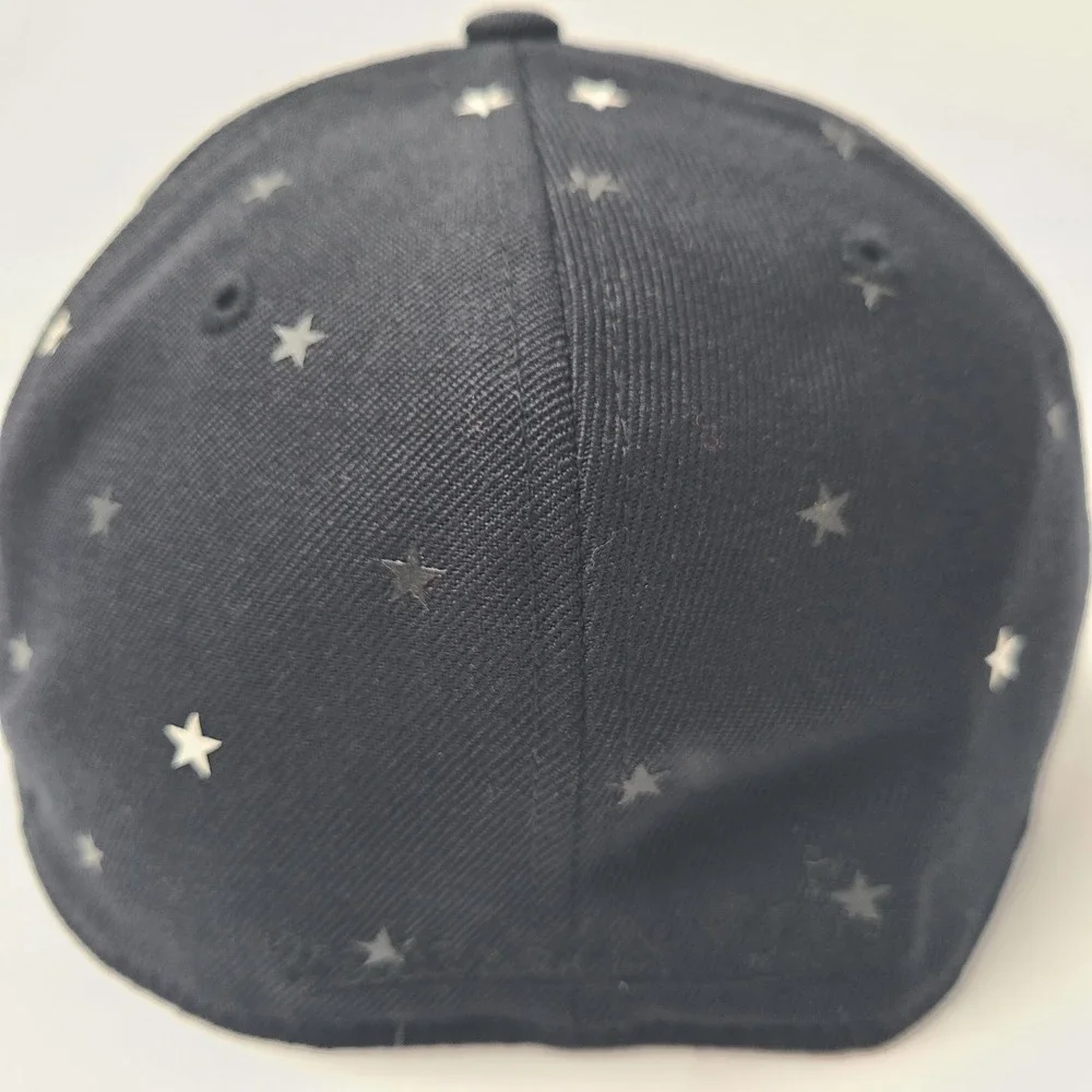 Mitchell & Ness Hat Fitted 7 3/8 Black Gray All‎ Over Print Stars Liberty Bell